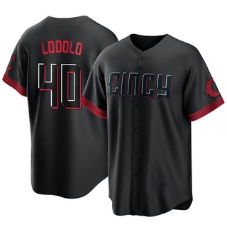 Replica Nick Lodolo Men's Cincinnati Reds 2023 City Connect Jersey - Black